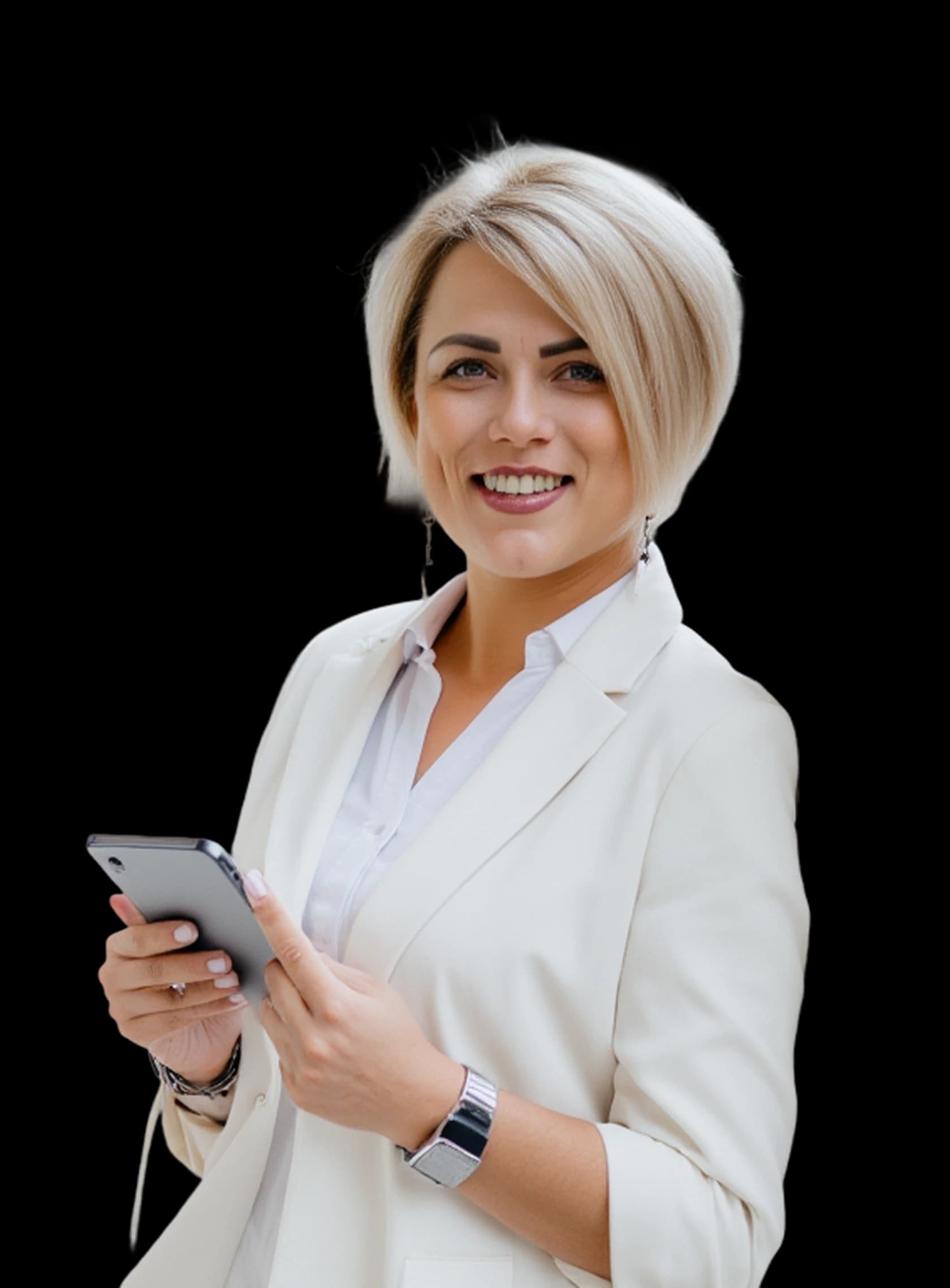 Ekaterina Kotova mit Tablet